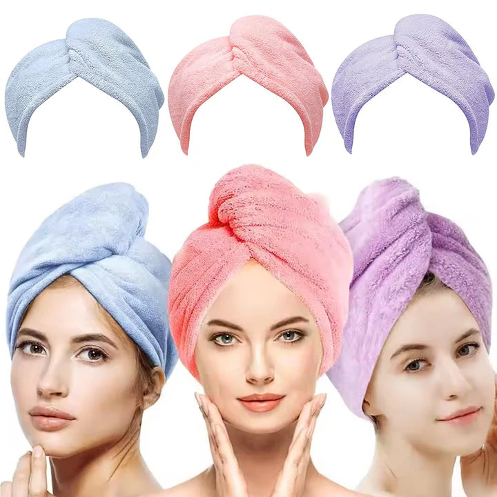 Set 3 Prosoape turban din microfibra